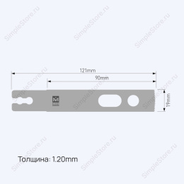 Лезвие осциллирующее Normal Saw blade, толщина 1,2 мм, длина 121 мм, ширина 19 мм 
