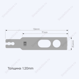Лезвие осциллирующее Normal Saw blade, толщина 1,2 мм, длина 124 мм, ширина 25,4мм