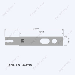 Лезвие осциллирующее Normal Saw blade, толщина 1 мм, длина 121 мм, ширина 19 мм 