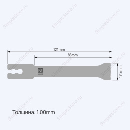 Лезвие осциллирующее Normal Saw blade, толщина 1 мм, длина 121 мм, ширина 19,2 мм